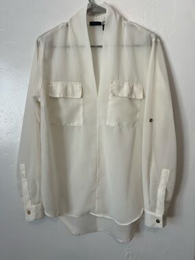 ALLOY off White Semi-Sheer Blouse Size XL